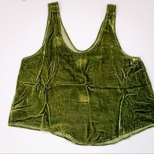 Upstate  silk green velvet top